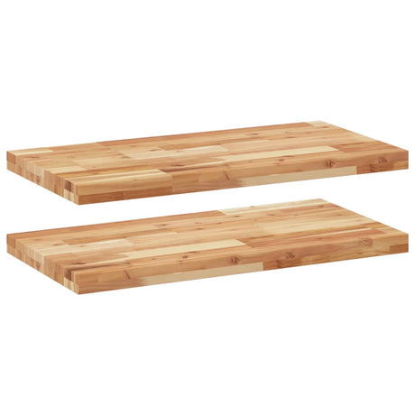 Vidaxl wandschappen 2 st zwevend olieafwerking 100x40x4 cm acaciahout