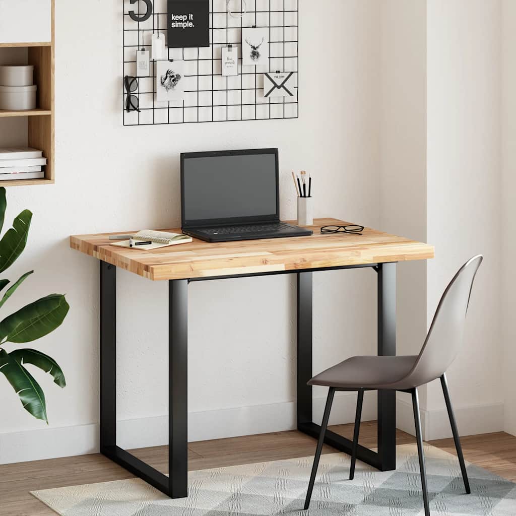 Vidaxl bureaublad 100x80x4 cm onbehandeld massief acaciahout