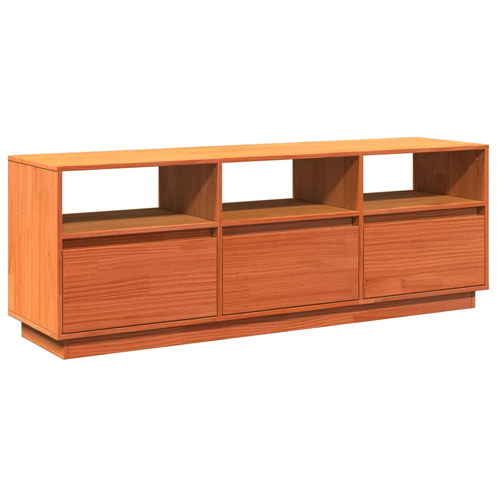 Vidaxl tv-meubel 140x37x50 cm massief grenenhout wasbruin
