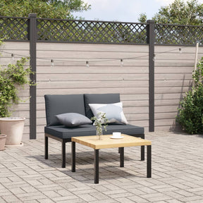 Vidaxl tuinbank met kussens aluminium zwart