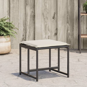 Vidaxl tuinkrukken met kussens 4 st poly rattan zwart