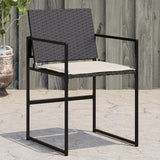Vidaxl tuinstoelen 4 st met kussens poly rattan zwart
