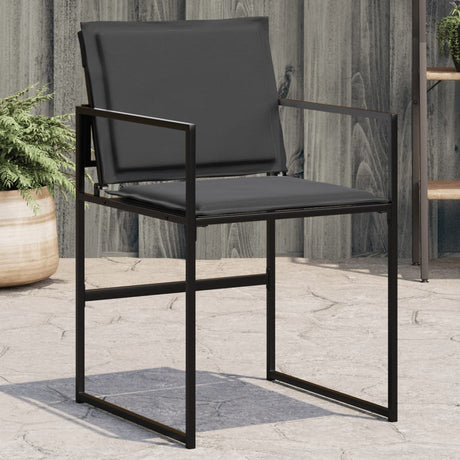 Vidaxl tuinstoelen 4 st met kussens staal en textileen zwart