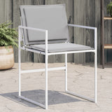 Vidaxl tuinstoelen 4 st met kussens staal en textileen wit