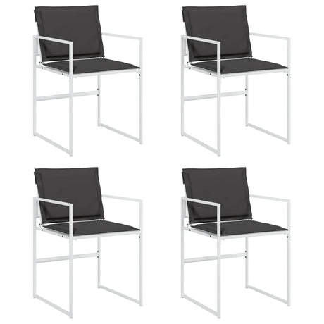 Vidaxl tuinstoelen 4 st met kussens staal en textileen wit