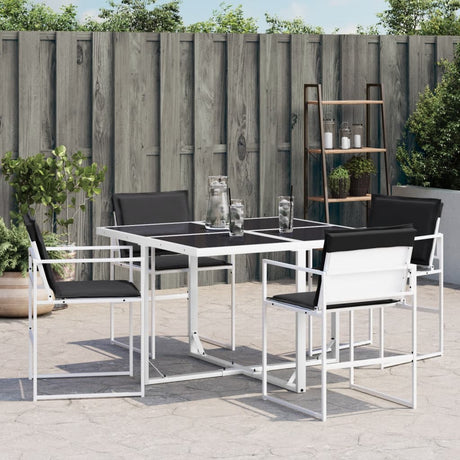 Vidaxl tuinstoelen 4 st met kussens staal en textileen wit