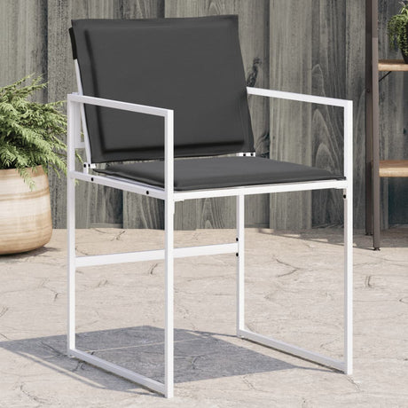 Vidaxl tuinstoelen 4 st met kussens staal en textileen wit