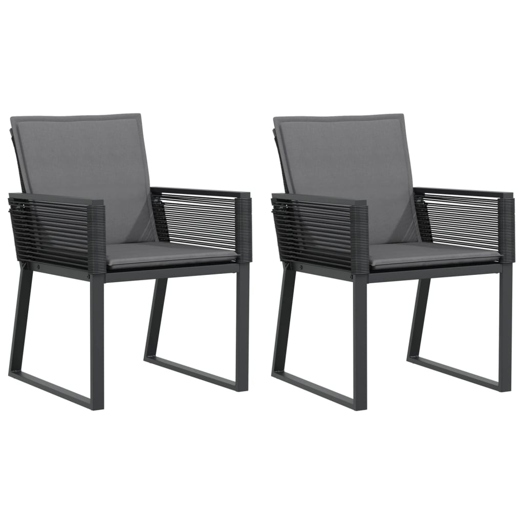 Vidaxl tuinstoelen 2 st met kussens poly rattan zwart