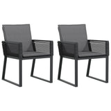 Vidaxl tuinstoelen 2 st met kussens poly rattan zwart
