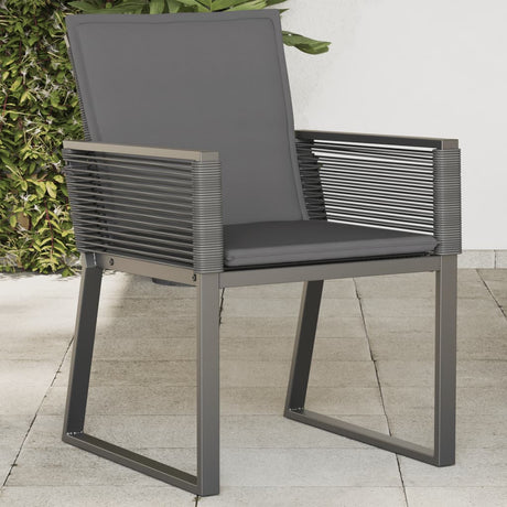 Vidaxl tuinstoelen 4 st met kussens poly rattan zwart