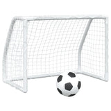 Vidaxl kindervoetbaldoelen 2 st met bal 64x35x48 cm metaal wit