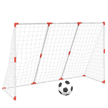 Vidaxl kindervoetbaldoel met ballen 2-in-1 184x64x124 cm wit