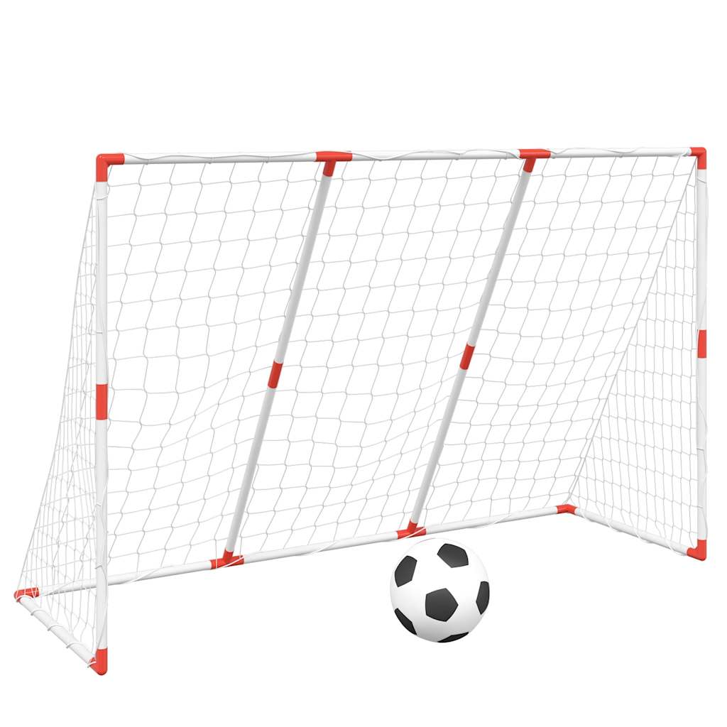 Vidaxl Kinderfußballtor mit Bällen 2-in-1 184x64x124 cm Weiß