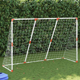 Vidaxl Kanner Fussballsam mat Bäll 2-an-1 184x64x124 cm wäiss