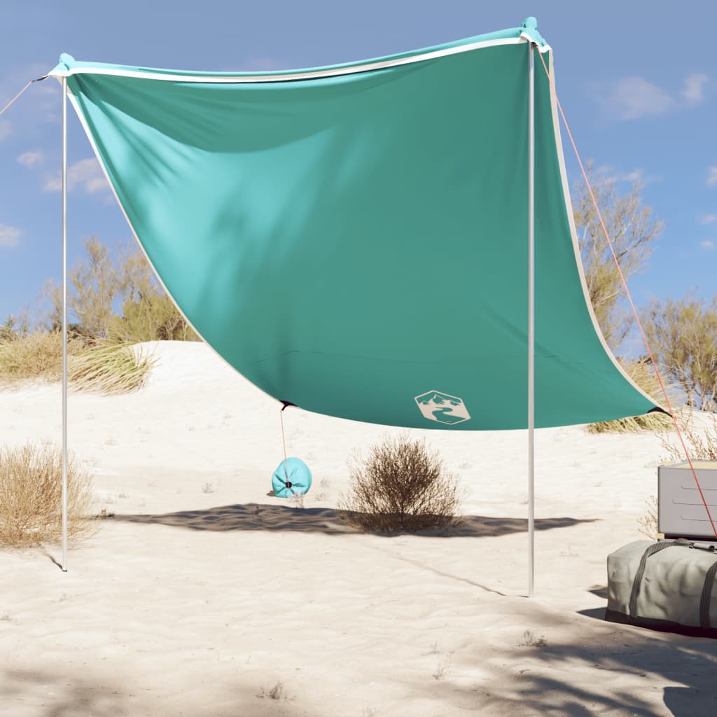 Vidaxl Beach Canopy med sandanker 214x236 cm grønn