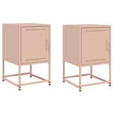 Vidaxl nachtkastjes 2 st 36x39x60,5 cm staal roze