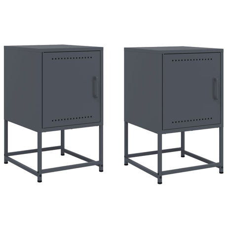 Vidaxl nachtkastjes 2 st 36x39x60,5 cm staal antracietkleurig