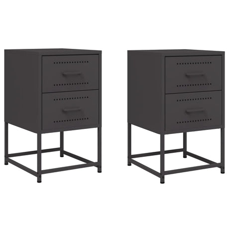 Vidaxl nachtkastjes 2 st 36x39x60,5 cm staal zwart