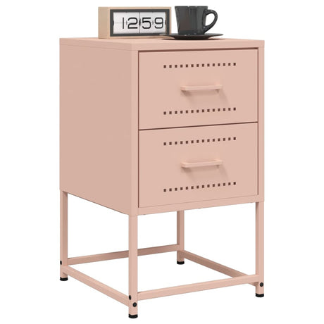 Vidaxl nachtkastjes 2 st 36x39x60,5 cm staal roze