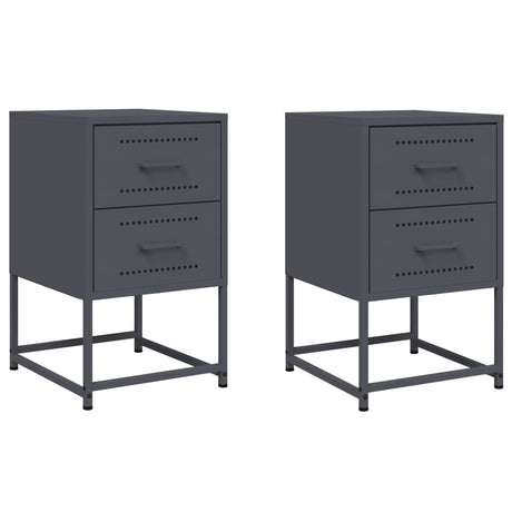 Vidaxl nachtkastjes 2 st 36x39x60,5 cm staal antracietkleurig