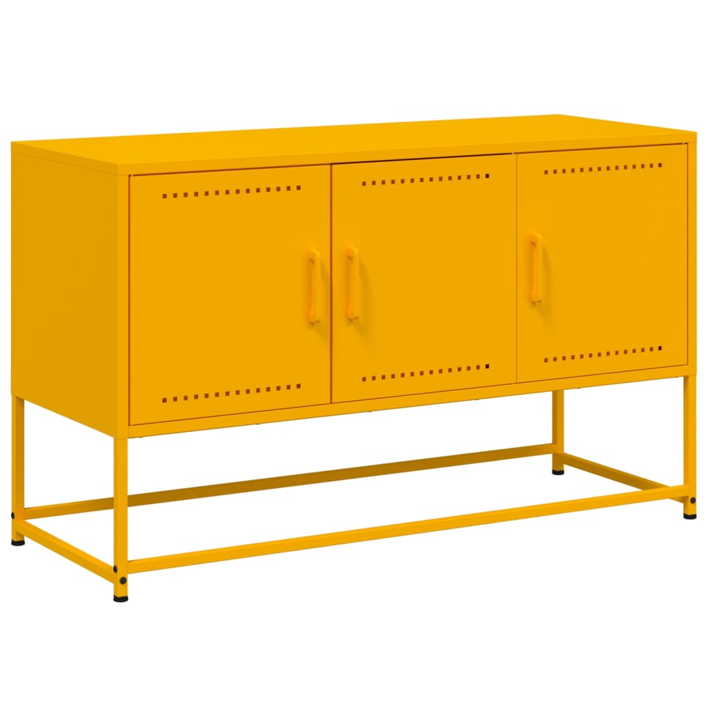 Vidaxl tv-meubel 100,5x39x60,5 cm staal mosterdgeel