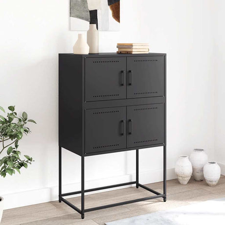 Vidaxl dressoir 68,5x38,5x107 cm staal zwart