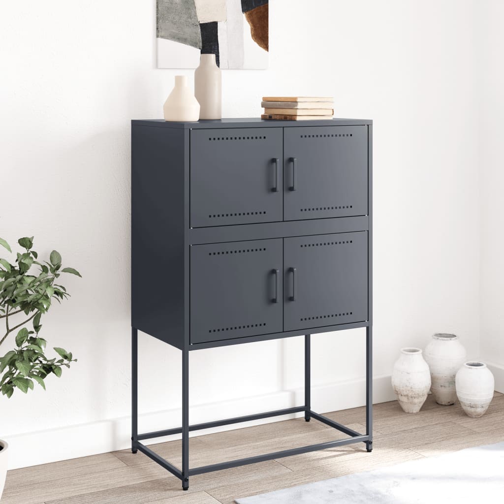 Vidaxl dressoir 68,5x38,5x107 cm staal antracietkleurig