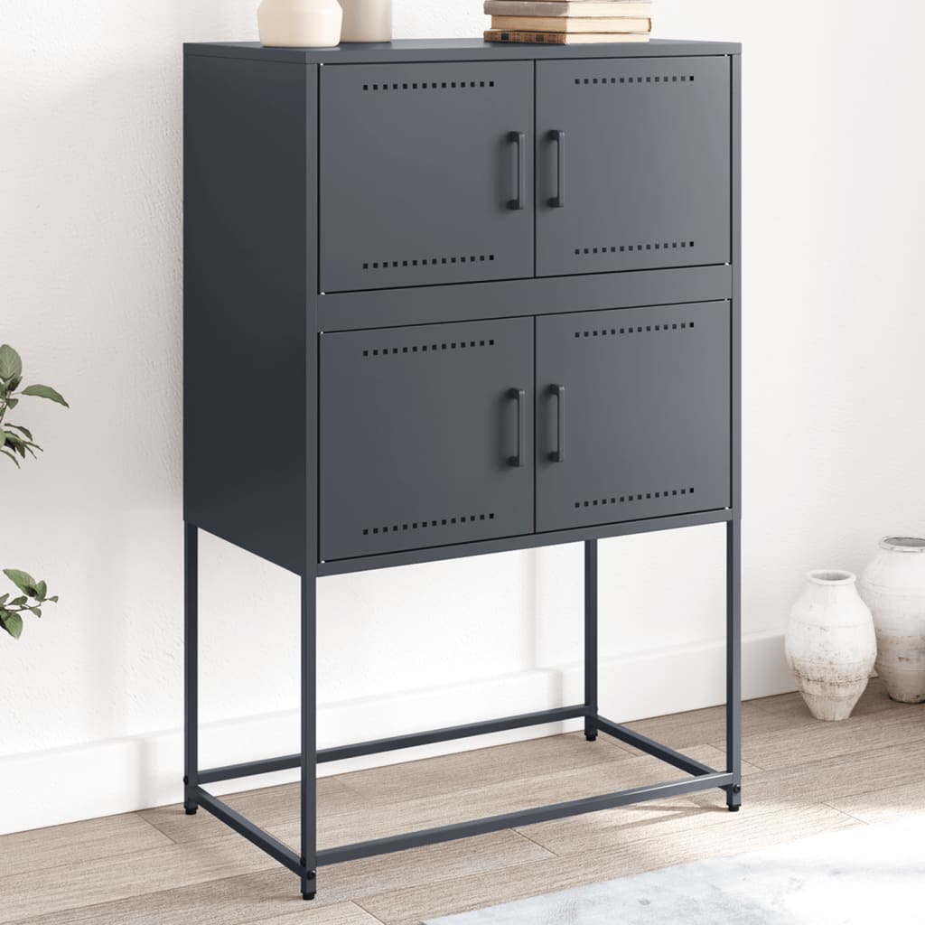 Vidaxl dressoir 68,5x38,5x107 cm staal antracietkleurig