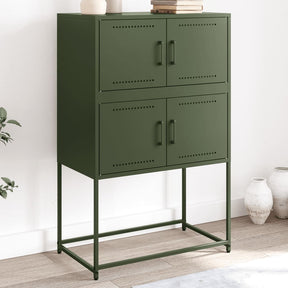 Vidaxl dressoir 68,5x38,5x107 cm staal olijfgroen
