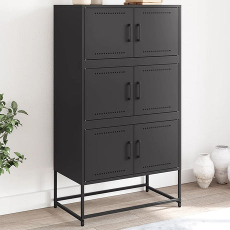 Vidaxl dressoir 68,5x38,5x123,5 cm staal zwart