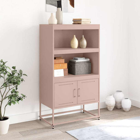 Vidaxl hoge kast 68,5x38,5x123,5 cm staal roze