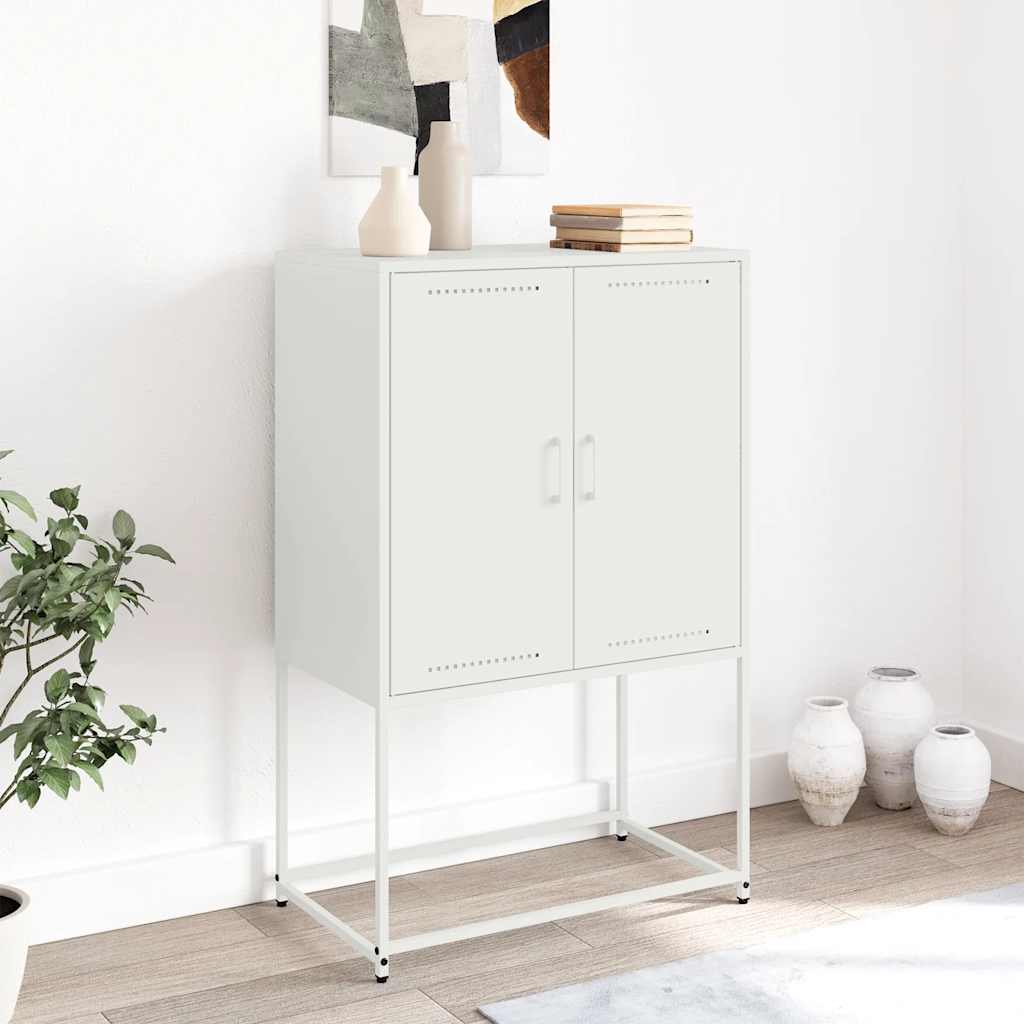 Vidaxl hoge kast 68,5x38,5x107 cm staal wit