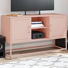 Vidaxl tv-meubel 100,5x39x60,5 cm staal roze