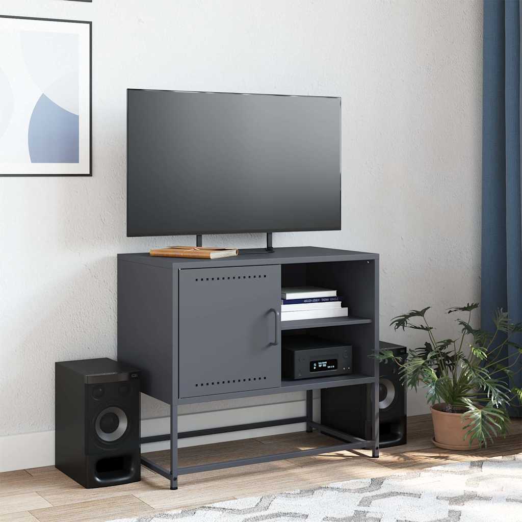 Vidaxl tv-meubel 68x39x60,5 cm staal antracietkleurig