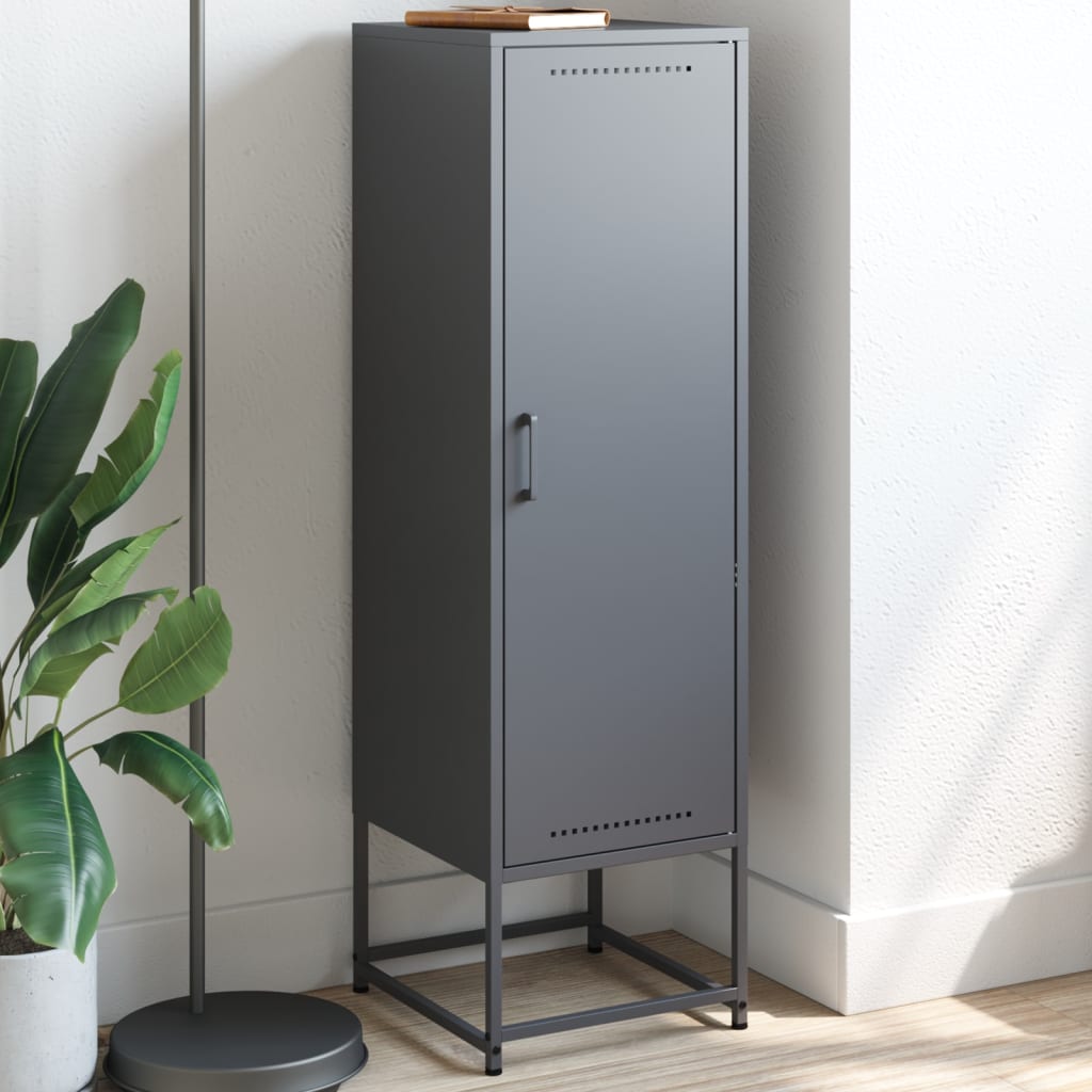 Vidaxl hoge kast 36x39x123 cm staal antracietkleurig