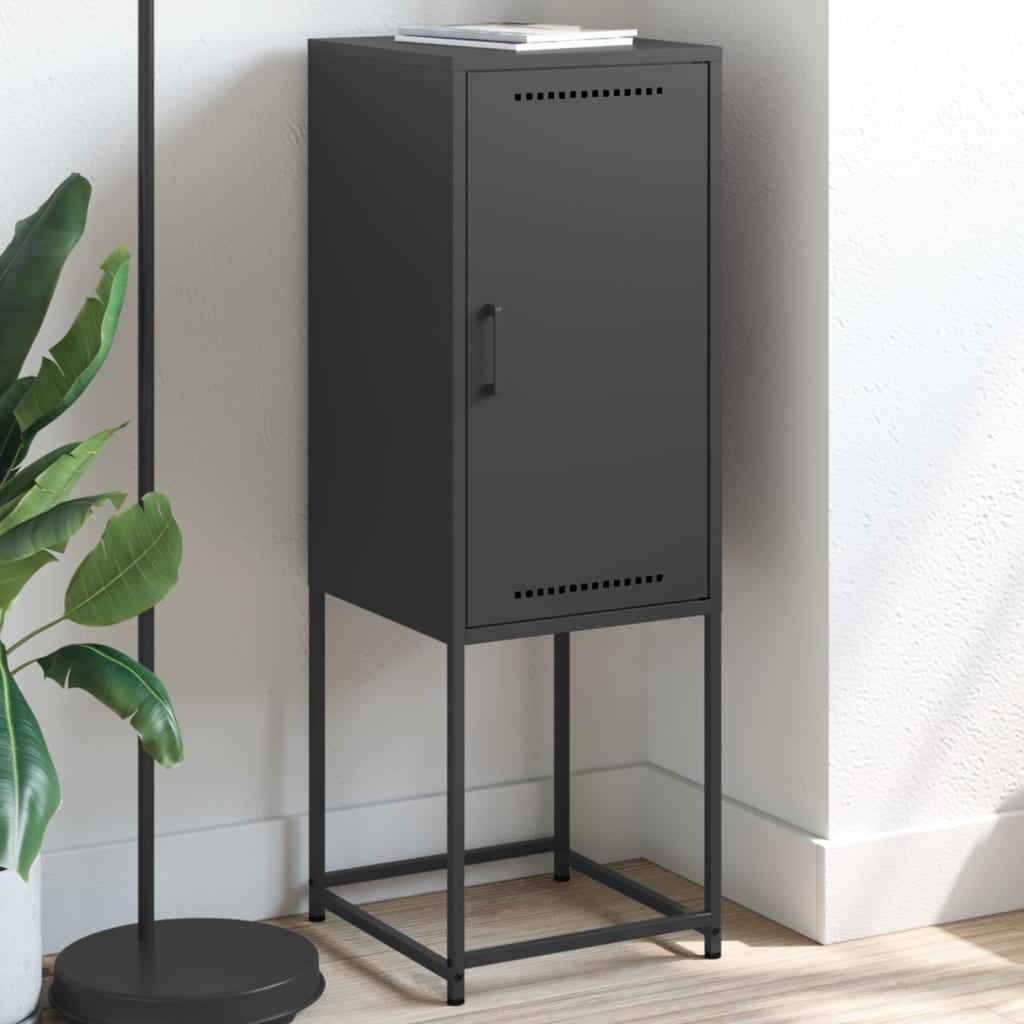 Vidaxl hoge kast 36x39x107 cm staal zwart