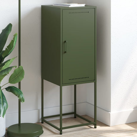 Vidaxl hoge kast 36x39x107 cm staal olijfgroen