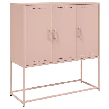 Vidaxl hoge kast 100,5x39x107 cm staal roze