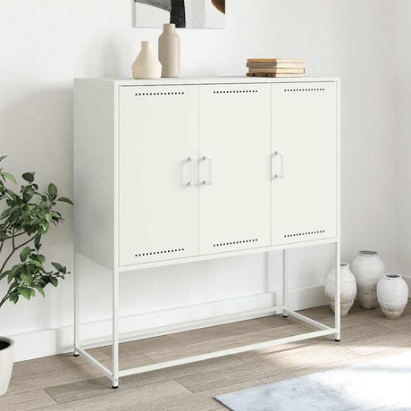 Vidaxl hoge kast 100,5x39x107 cm staal wit