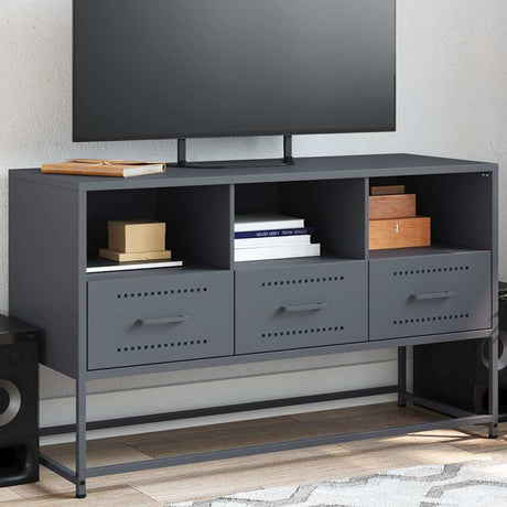 Vidaxl tv-meubel 100,5x39x60,5 cm staal antracietkleurig