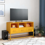 Vidaxl tv-meubel 100,5x39x60,5 cm staal mosterdgeel