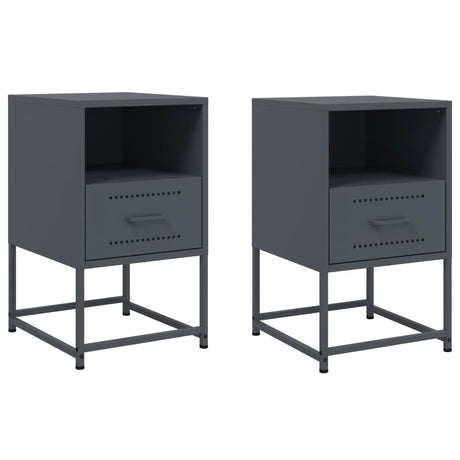 Vidaxl nachtkastjes 2 st 36x39x60,5 cm staal antracietkleurig