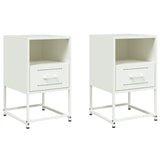Vidaxl nachtkastjes 2 st 36x39x60,5 cm staal wit