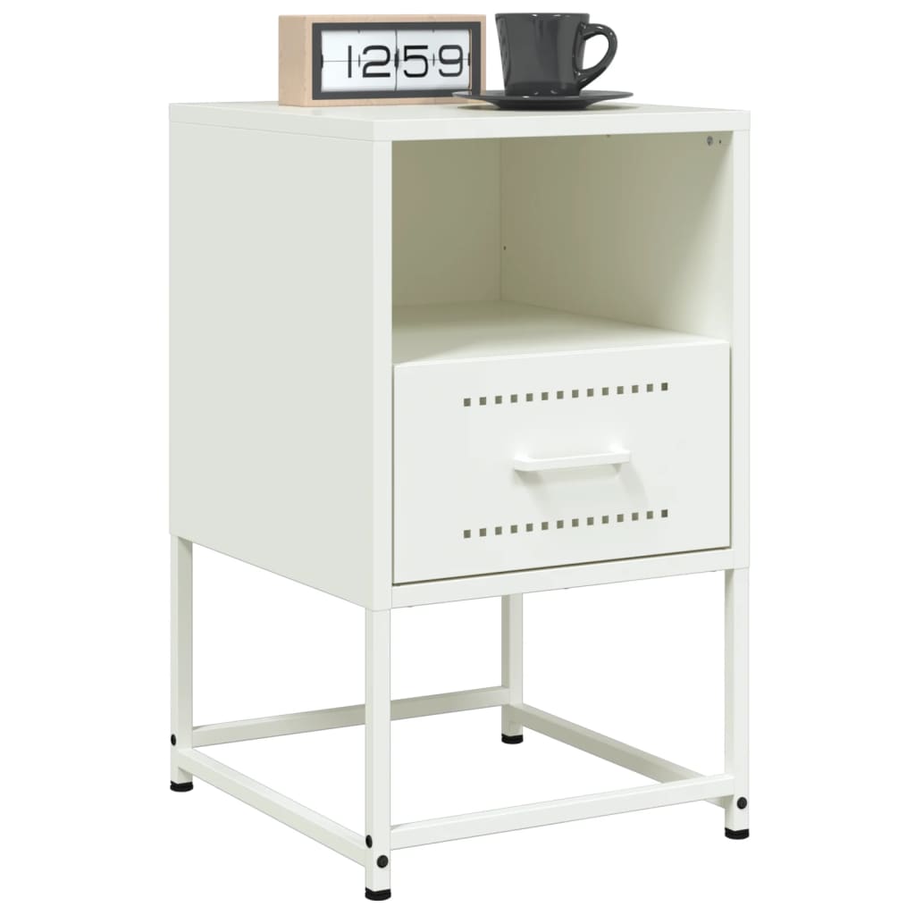 Vidaxl nachtkastjes 2 st 36x39x60,5 cm staal wit