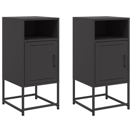 Vidaxl nachtkastjes 2 st 36x39x78 cm staal zwart