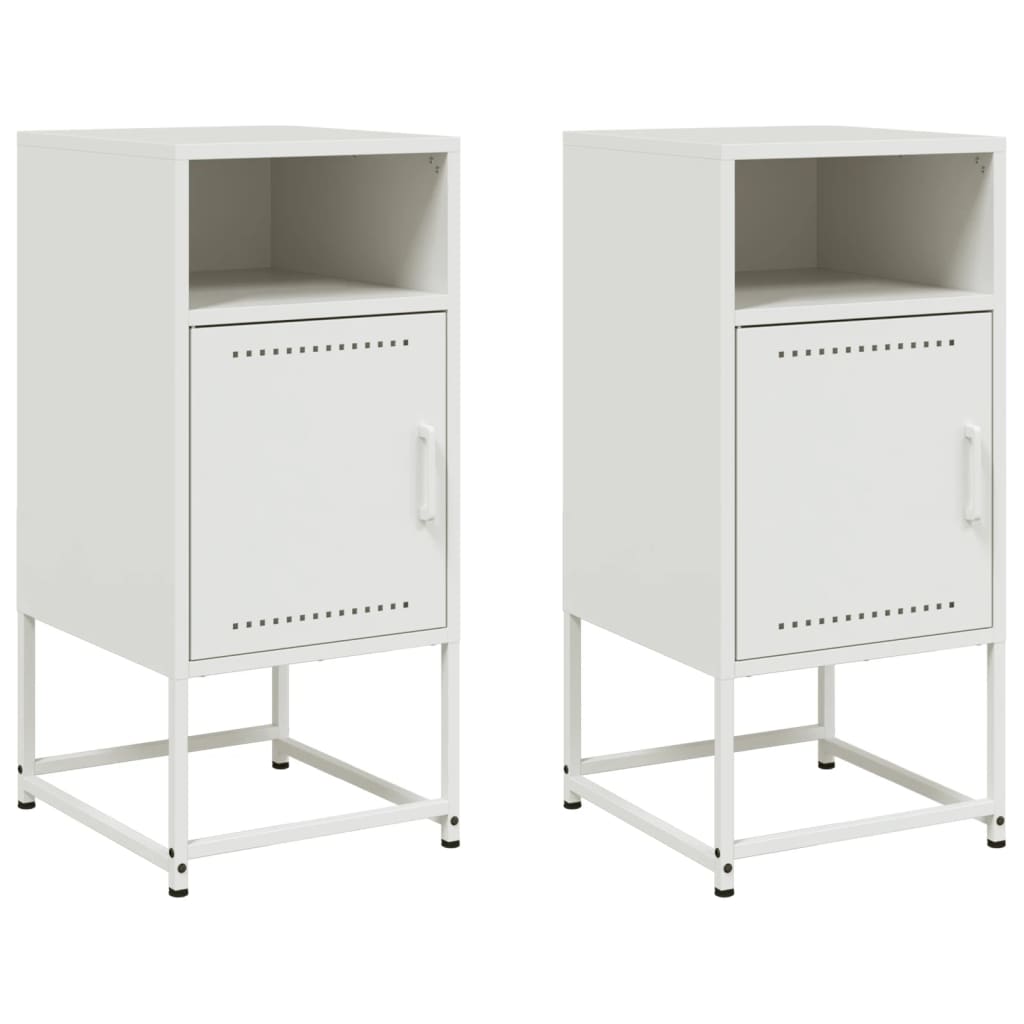 Vidaxl nachtkastjes 2 st 36x39x78 cm staal wit