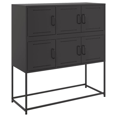 Vidaxl dressoir 100,5x39x107 cm staal zwart