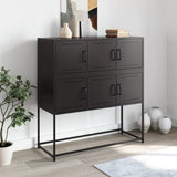 Vidaxl dressoir 100,5x39x107 cm staal zwart