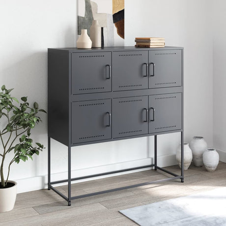 Vidaxl dressoir 100,5x39x107 cm staal antracietkleurig