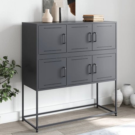 Vidaxl dressoir 100,5x39x107 cm staal antracietkleurig